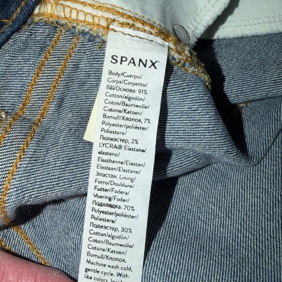 Spanx Wide Leg Jeans Women’s XL Vintage Indigo | High Rise Pull-On Denim - Picture 7 of 9